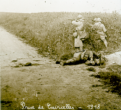 Diapos de la guerre de 1914/1918 - prise de Courcelles